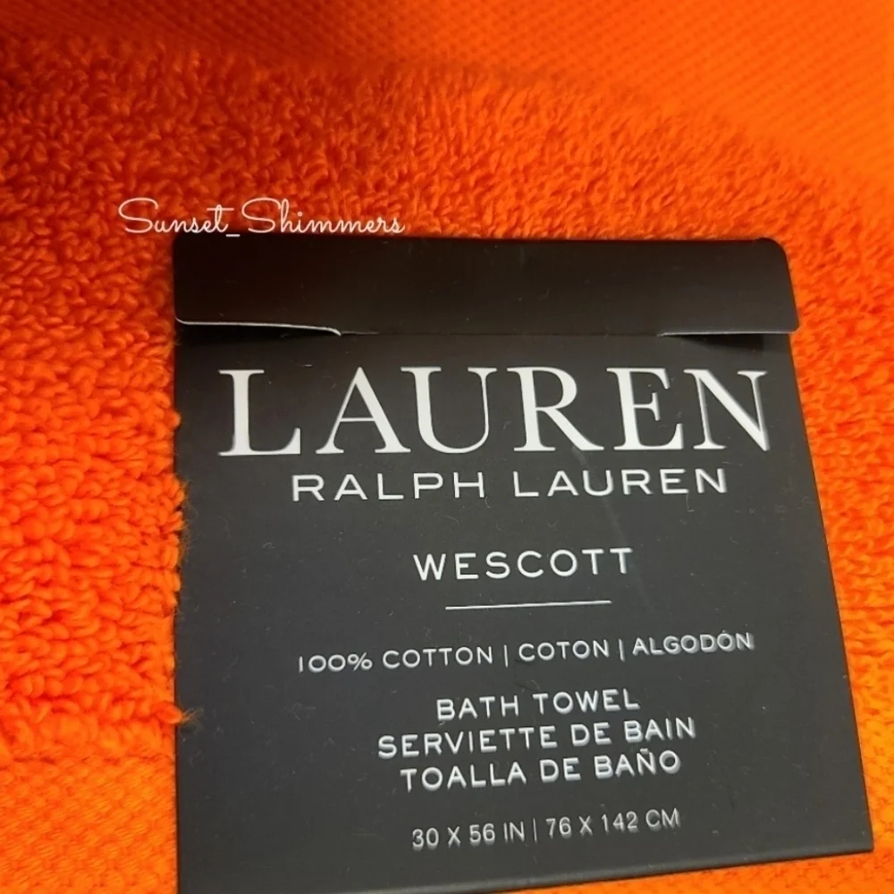 6pc Ralph Lauren Wescott Summer Ora Orange Bath Hand Washcloth Towel Set New